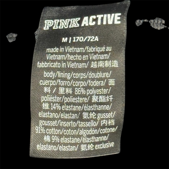 Victorias Secret Pink Active Black Leggings Medium 26" Inseam VS Womens - Picture 6 of 8